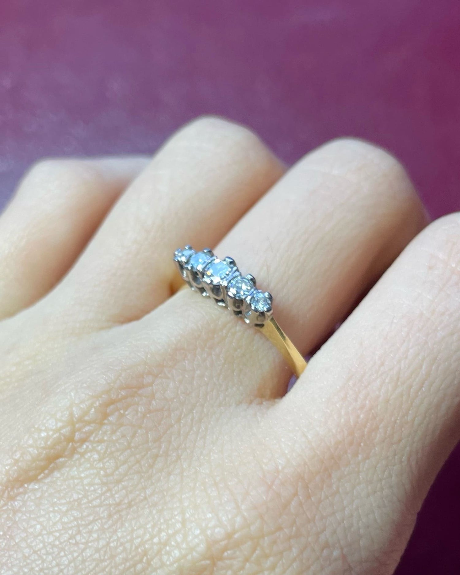 Bague Rivière 5 Diamants &quot;Christa&quot; - Elliade Paris