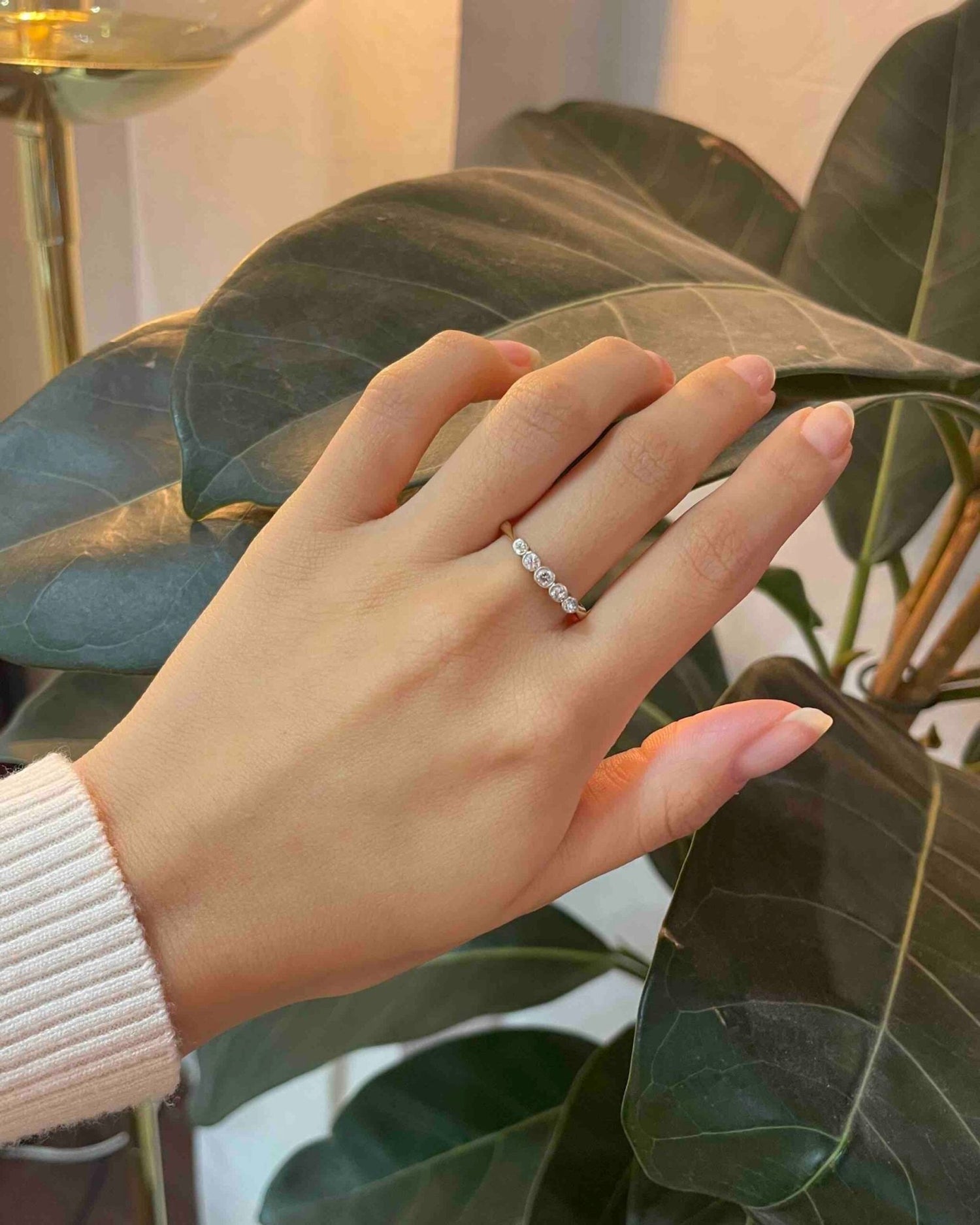 Bague Rivière 5 Diamants &quot;Ranya&quot; - Elliade Paris