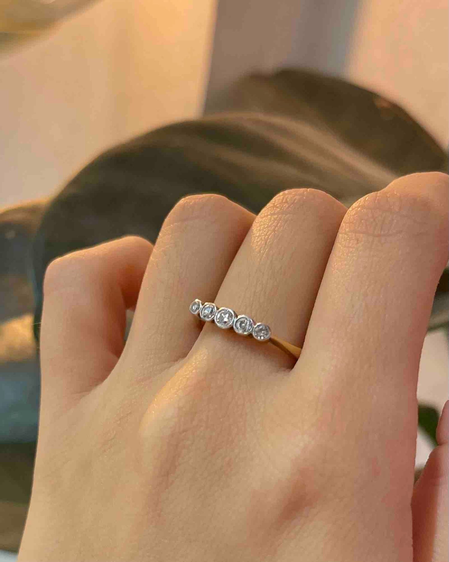 Bague Rivière 5 Diamants &quot;Ranya&quot; - Elliade Paris