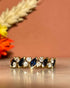 Bague Rivière 5 Saphirs & 8 Diamants "Liona" - Elliade Paris