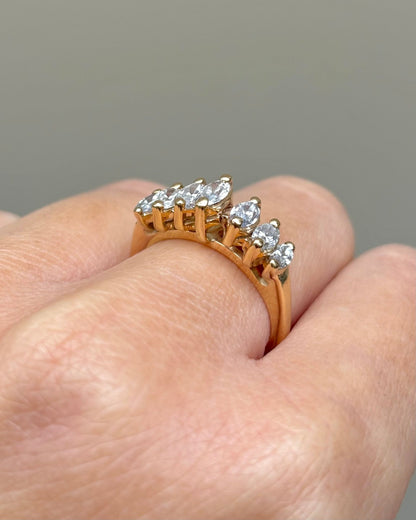 Bague Rivière 7 Diamants Marquise "Laura" - Elliade Paris