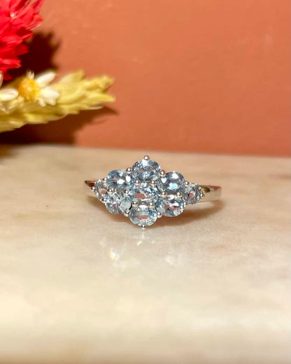 Bague rivière Aigue - Marine &quot;Caliopé&quot; - Elliade Paris
