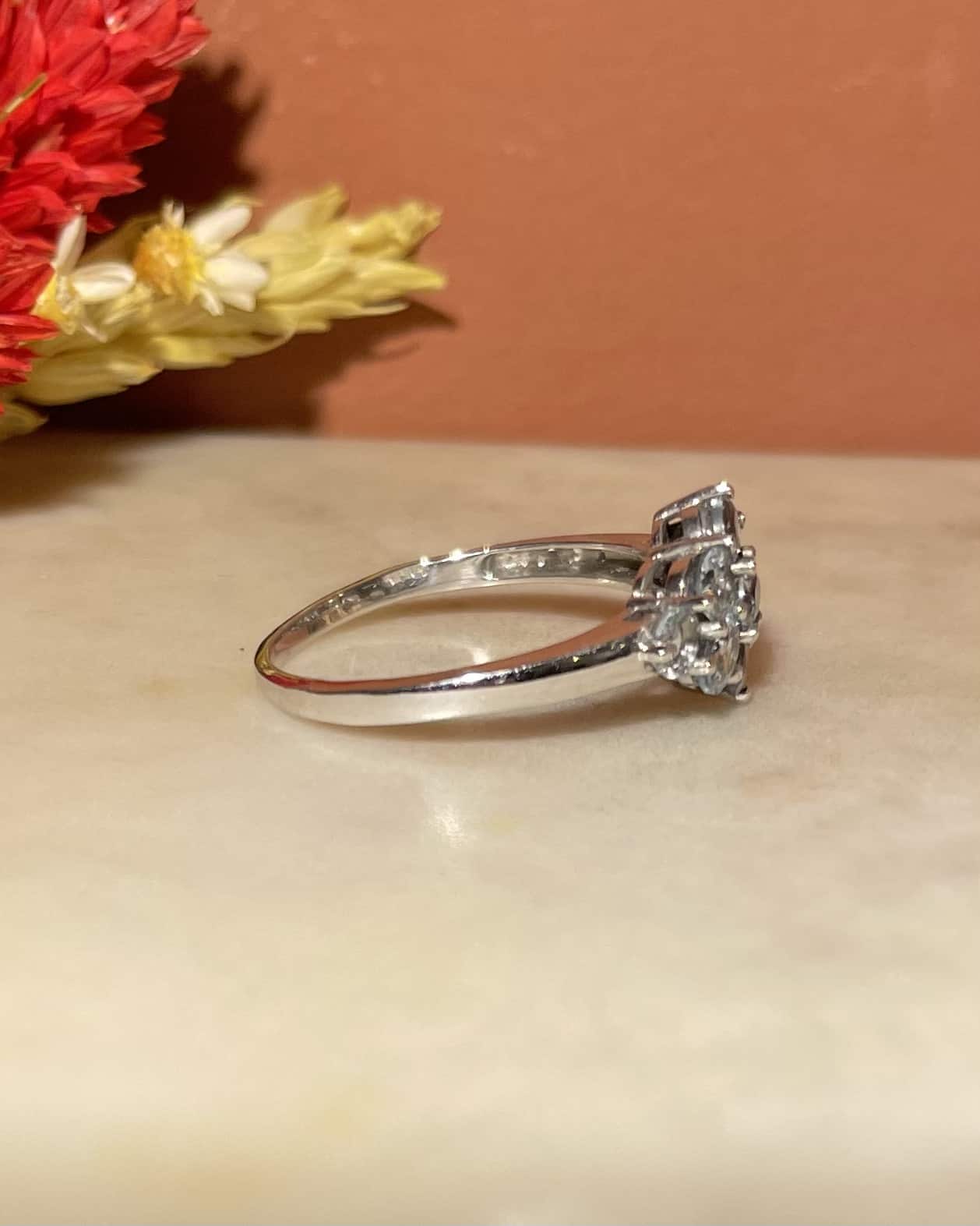 Bague rivière Aigue - Marine "Caliopé" - Elliade Paris