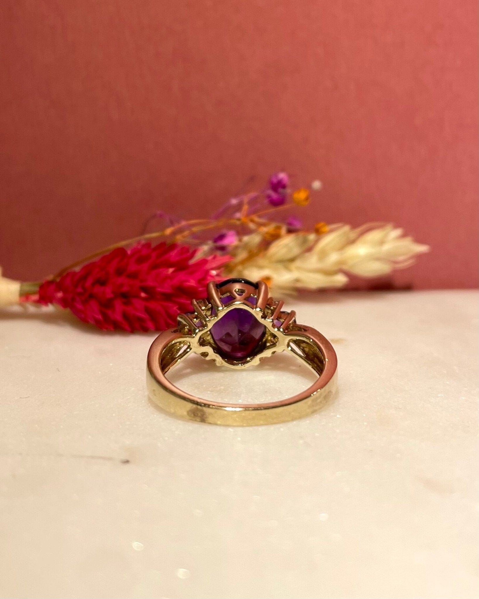 Bague Rivière Améthystes 2.80 carats &amp; Diamants "Mayana" - Elliade Paris