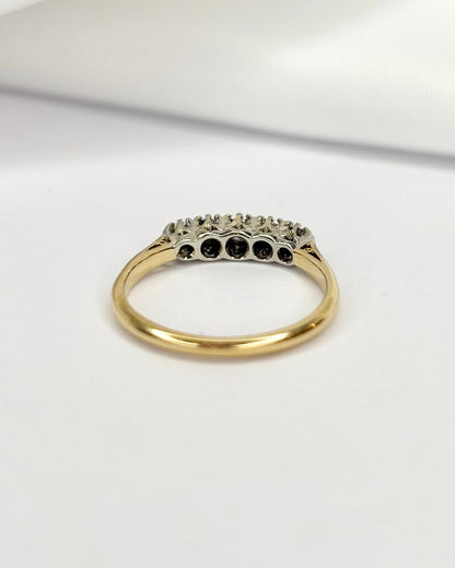 Bague Rivière Art Déco 5 Diamants "Elina" - Elliade Paris