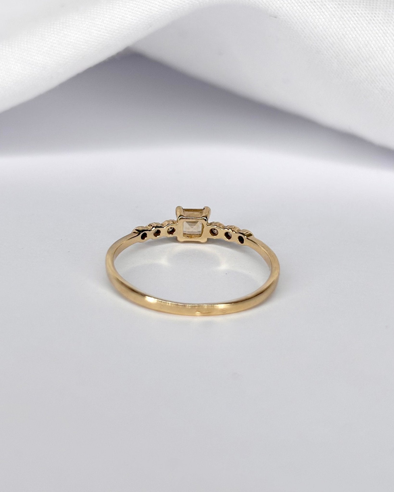 Bague Rivière Citrine &amp; Diamants "Leslie" - Elliade Paris