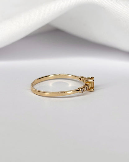 Bague Rivière Citrine &amp; Diamants "Leslie" - Elliade Paris