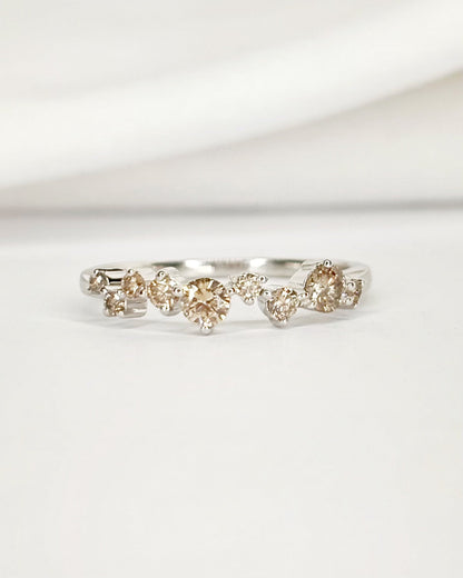 Bague Rivière Diamants Champagne 0.40 carat "Elise" - Elliade Paris