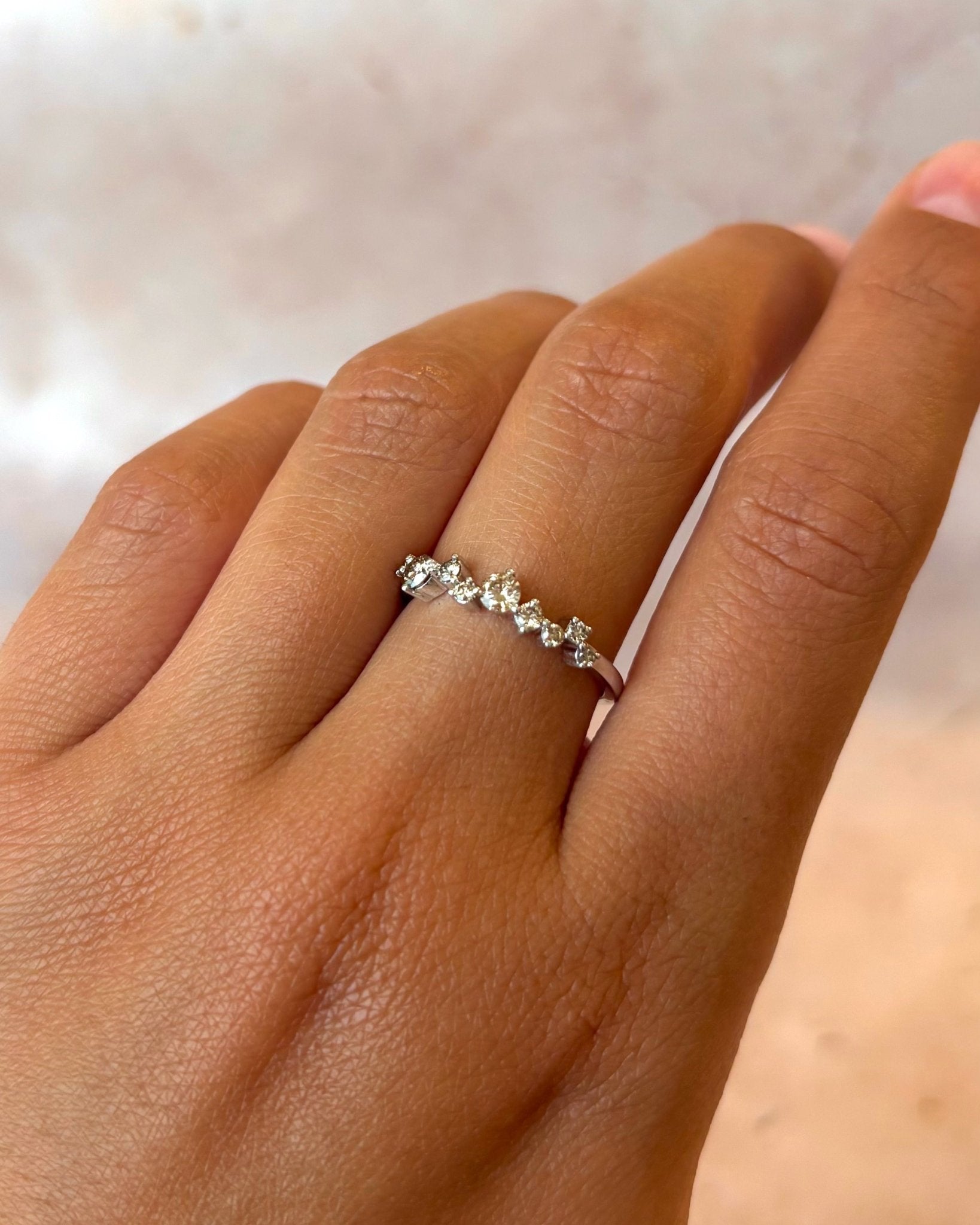 Bague Rivière Diamants Champagne 0.40 carat "Elise" - Elliade Paris
