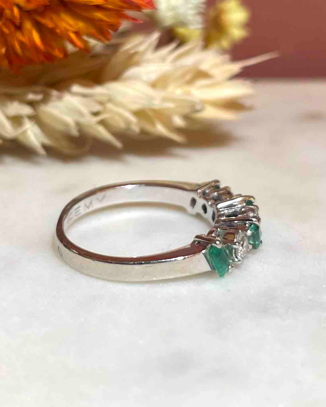 Bague Rivière Emeraudes &amp; Diamants &quot;Vanessa&quot;