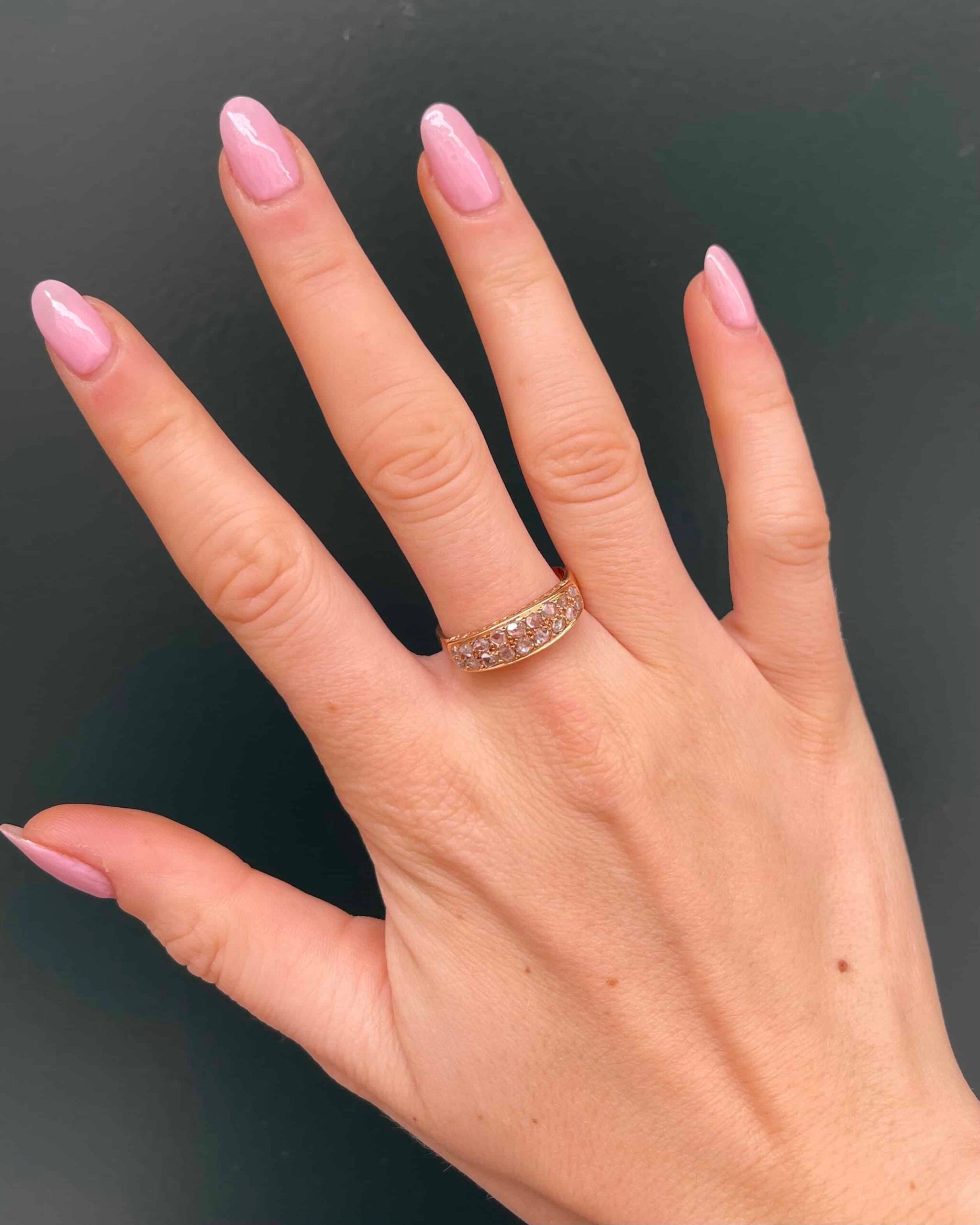 Anillo Vintage Rivière de 18 Diamantes "Charlotte"