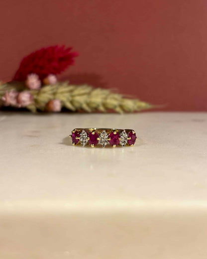 Bague Rivière Rubis 0.68 carat &amp; Diamants &quot;Vania&quot;