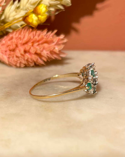 Bague Rivière Émeraudes 0.40 carat &amp; Diamants &quot;Shelly&quot; - Elliade Paris