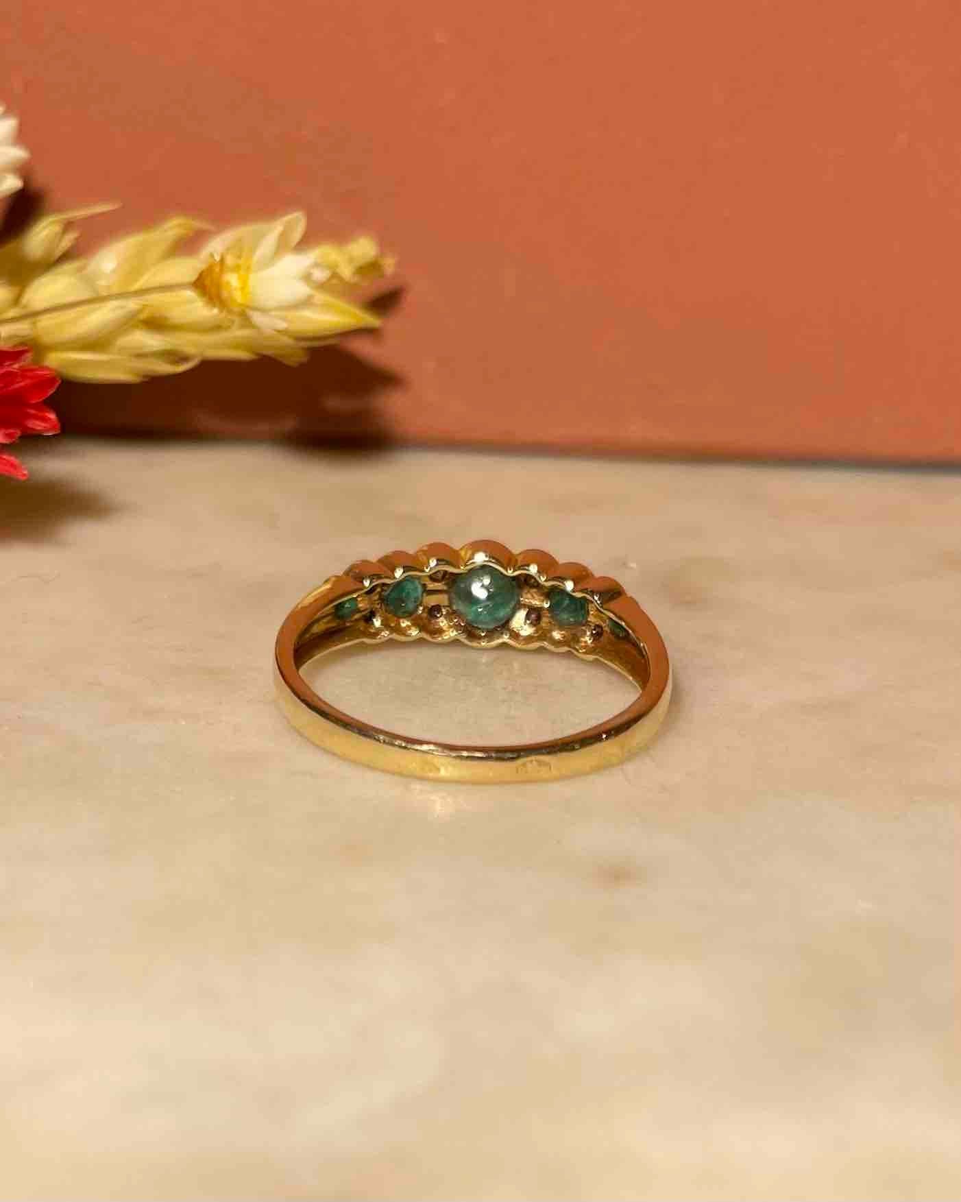 Bague Rivière Emeraudes &amp; Diamants "Charly" - Elliade Paris