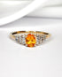 Bague Rivière Grenat Spessartite 1.10 carat & Diamants 0.25 carat "Loïs" - Elliade Paris