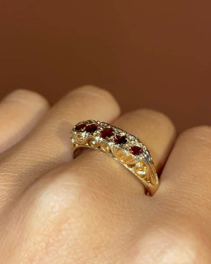 Bague Rivière Grenats 0.35 carat &quot;Marilou&quot; - Elliade Paris