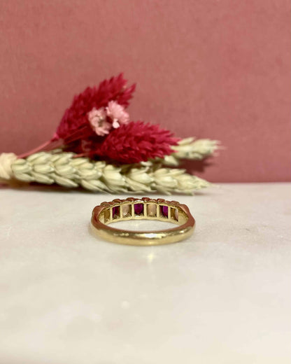 Bague Rivière Rubis &amp; Opales &amp; Diamants &quot;Gemma&quot;