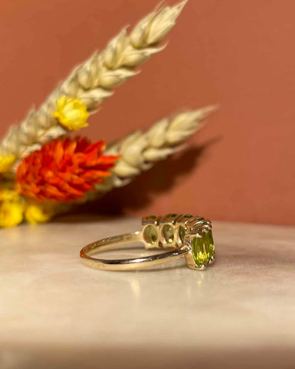 Bague Rivière péridots 3 carats &quot;Svetlana&quot;