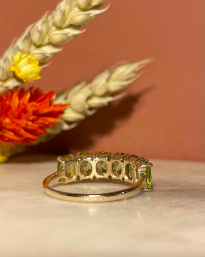 Bague Rivière péridots 3 carats &quot;Svetlana&quot;