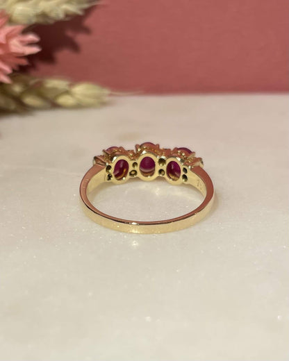 Bague Rivière Rubis 1.35 carat &amp; Diamants &quot;Willow&quot; - Elliade Paris