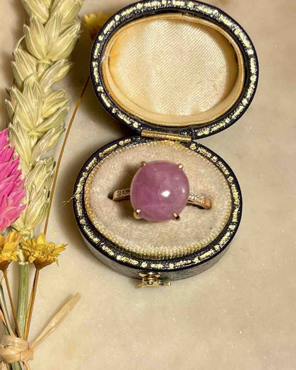 Bague Rivière Rubis 8.60 carats cabochon &quot;Axelle&quot; - Elliade Paris