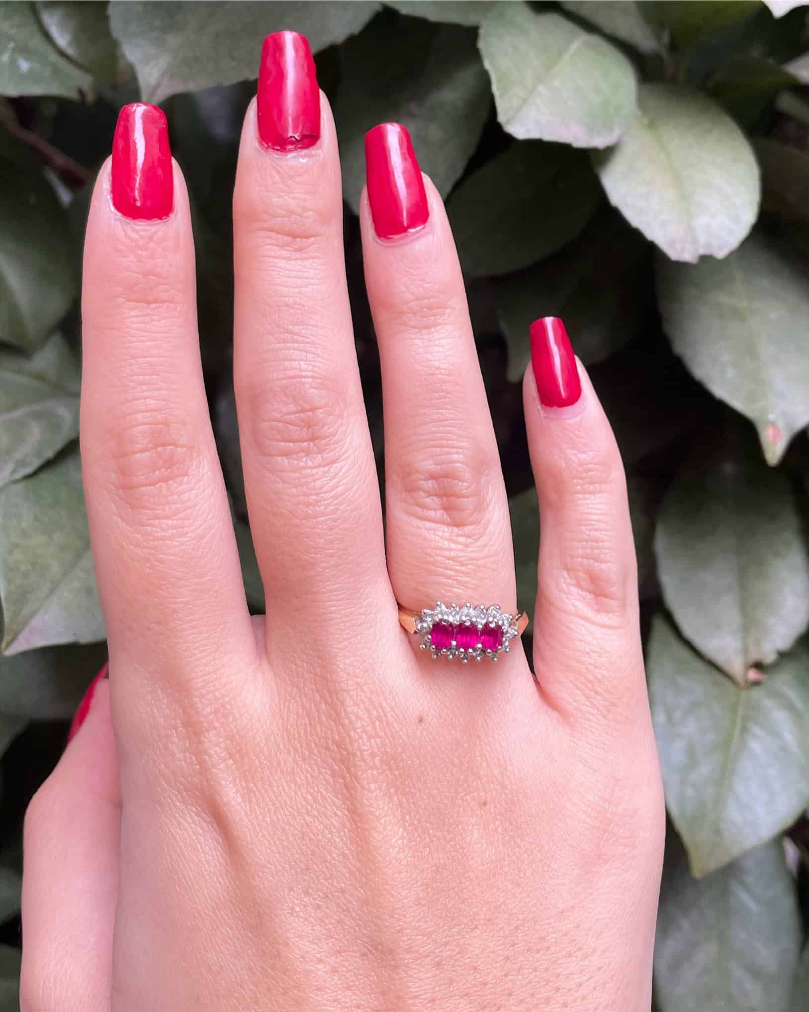 Bague Rivière Rubis 0.90 Carat &amp; 16 Diamants "Riley"