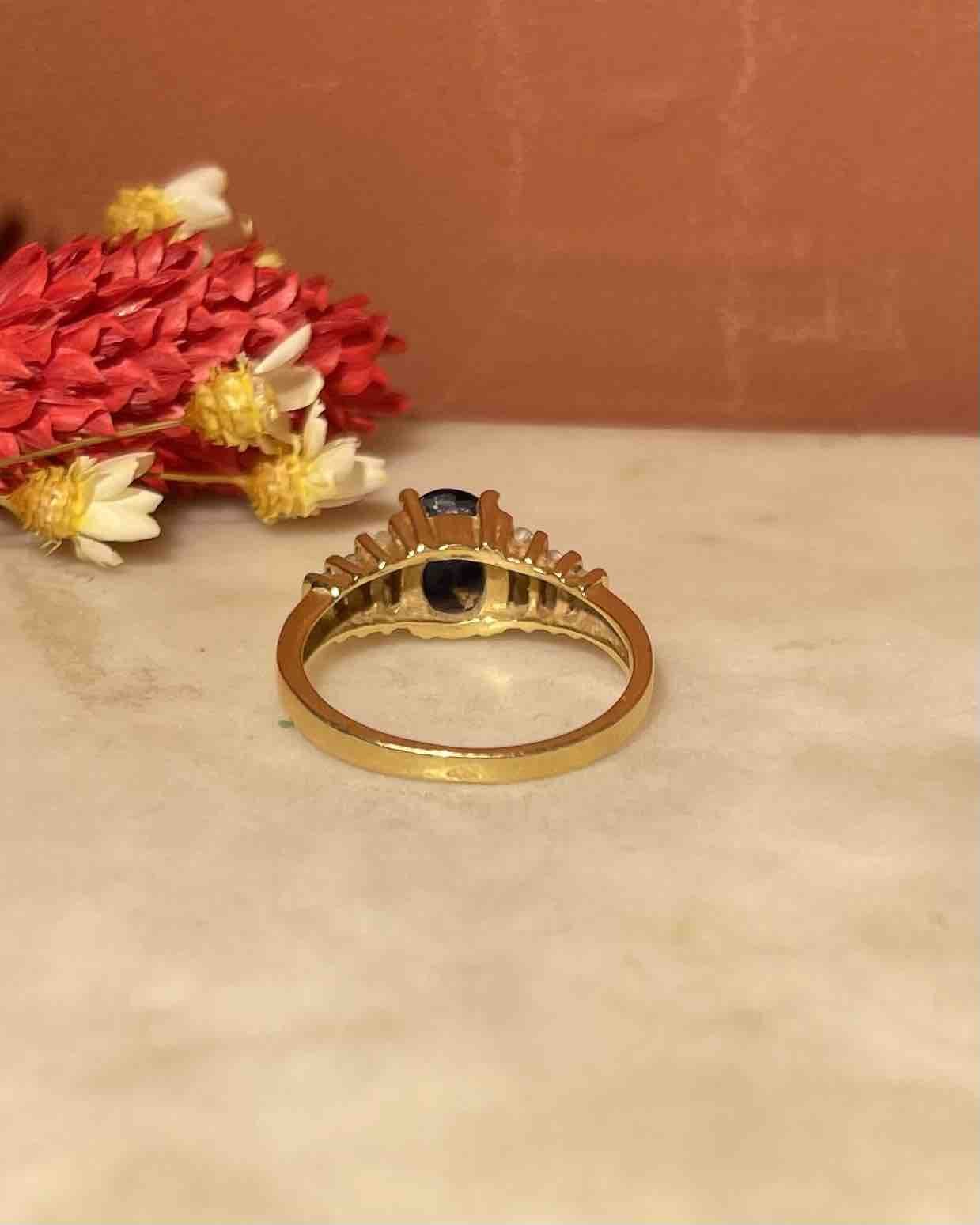 Bague Rivière Saphir 1.20 carat &amp; Diamants "Kloë" - Elliade Paris