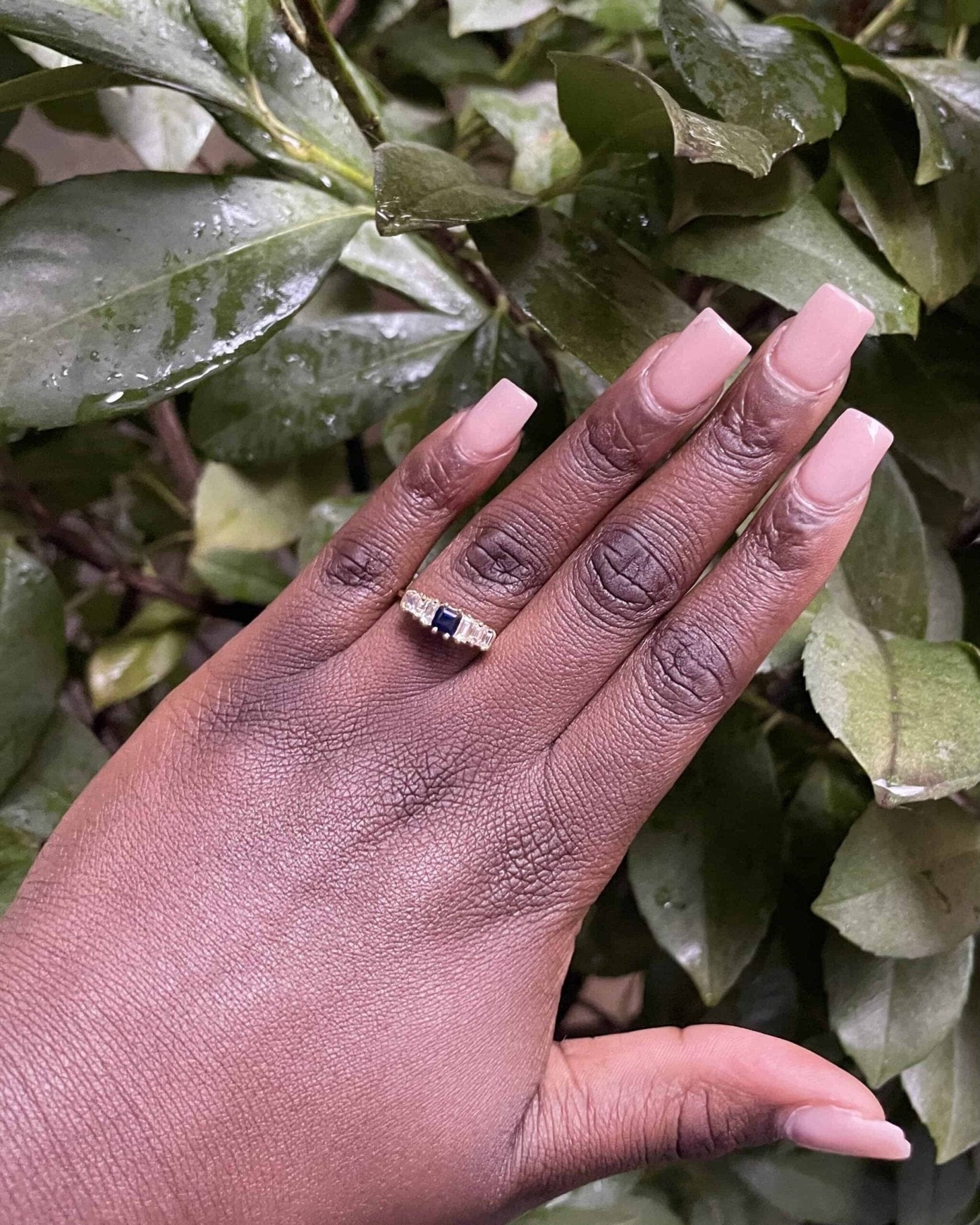 Bague Rivière Saphir &amp; Diamants 0.42 carat "Louisia" - Elliade Paris