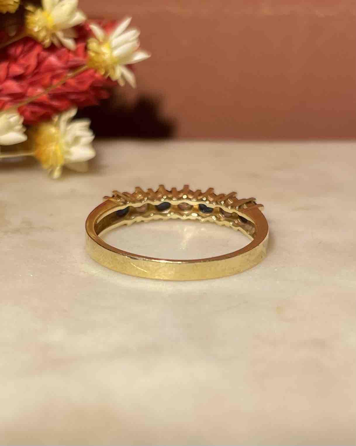 Half wedding band Sapphires &amp;amp; Diamonds "Isabella"