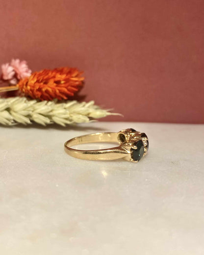 Bague Rivière Saphirs Verts 3.30 carats &amp; Diamants &quot;Rita&quot;