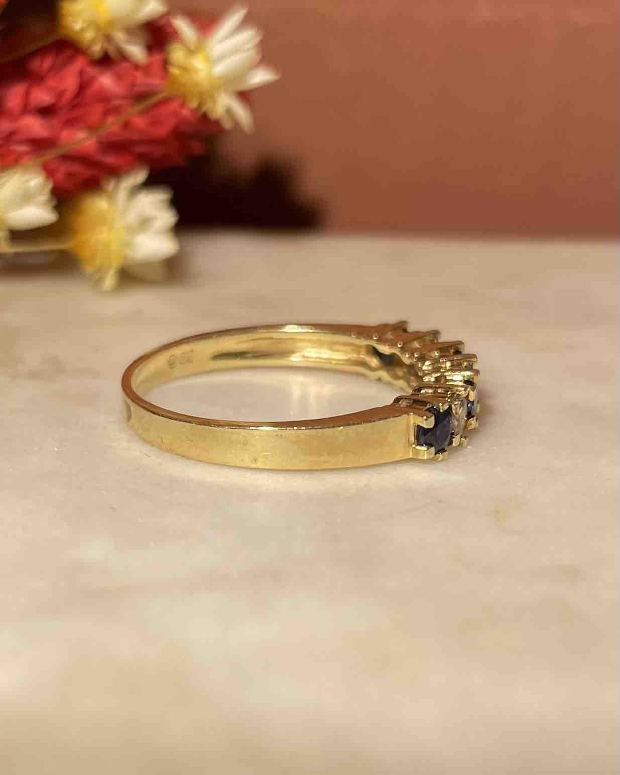 Half wedding band Sapphires &amp;amp; Diamonds "Isabella"