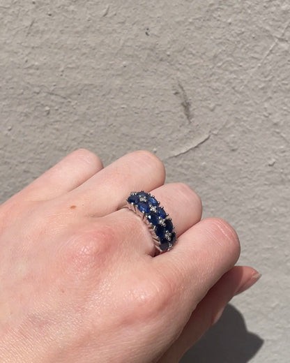 Bague Rivière Saphirs 3.50 carats &amp; Diamants &quot;Saule&quot; - Elliade Paris