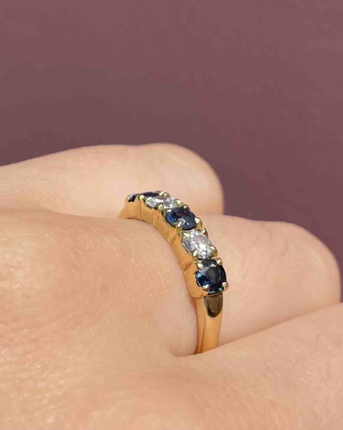 Bague Rivière Saphirs &amp; Diamants "Capucine" - Elliade Paris