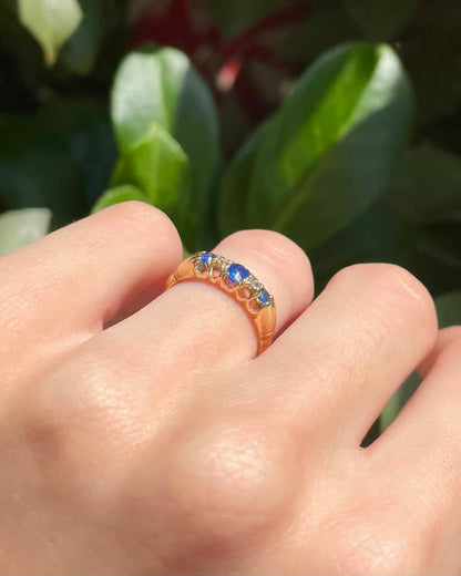 Bague Rivière Saphirs &amp; Diamants &quot;Carrey&quot; - Elliade Paris