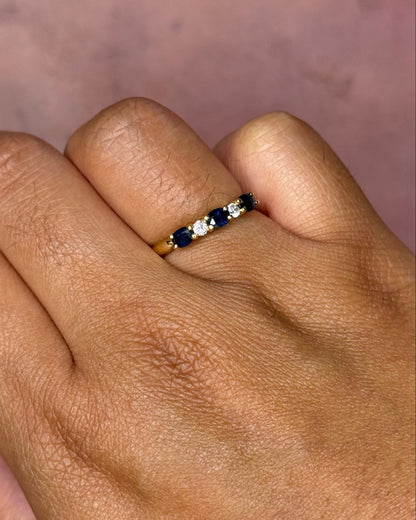Bague Rivière Saphirs &amp; Diamants "Lisandre" - Elliade Paris