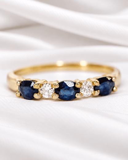 Bague Rivière Saphirs &amp; Diamants "Lisandre" - Elliade Paris