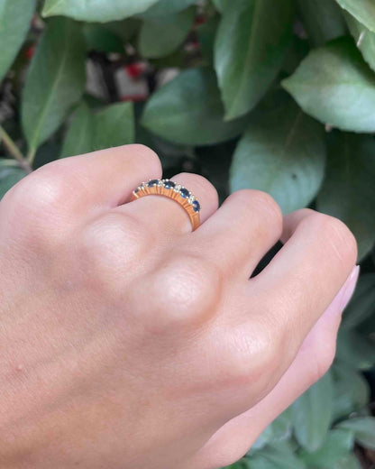 Bague Rivière Saphirs &amp; Diamants &quot;Ninon&quot; - Elliade Paris