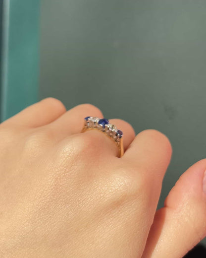 Bague Rivière Saphirs &amp; Diamants &quot;Rina&quot; - Elliade Paris