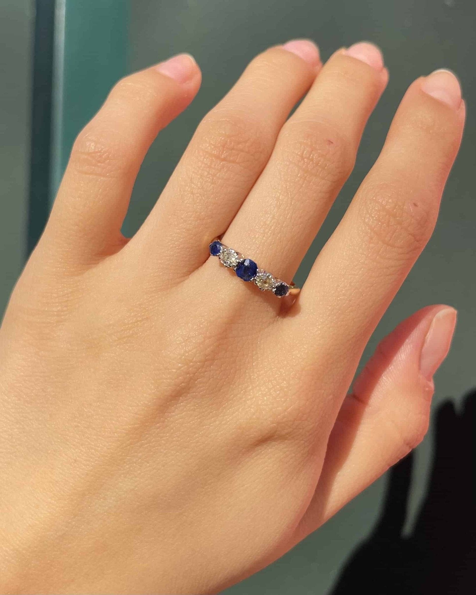 Bague Rivière Saphirs &amp; Diamants "Rina" - Elliade Paris