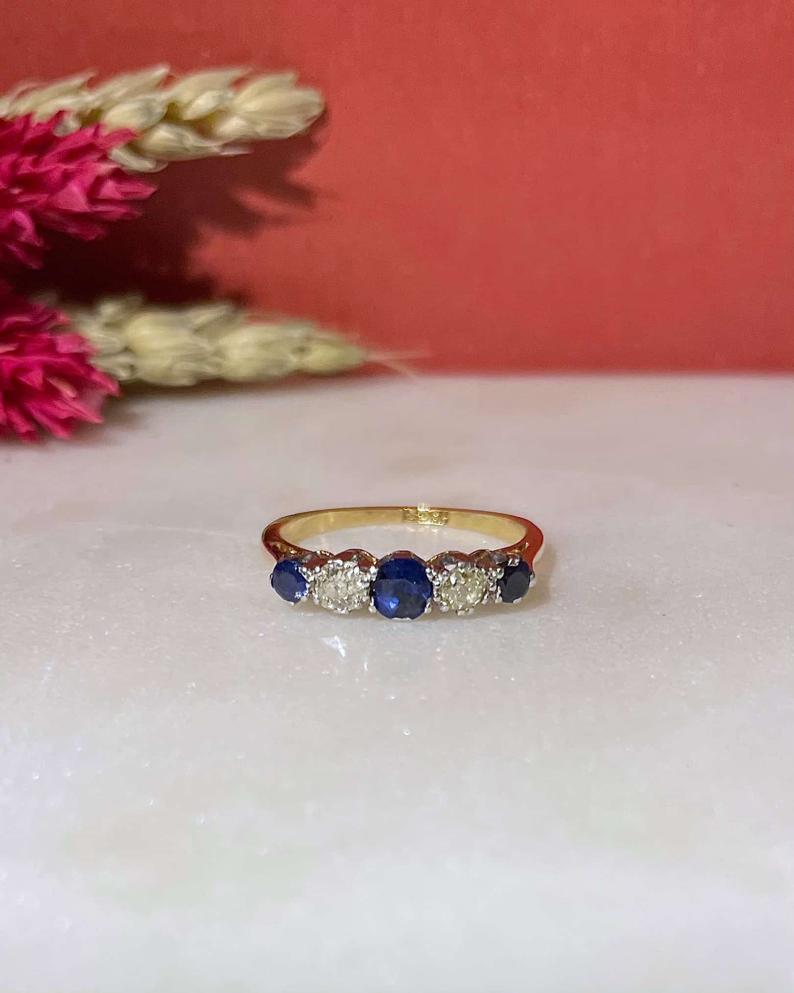 Bague Rivière Saphirs &amp; Diamants "Rina" - Elliade Paris