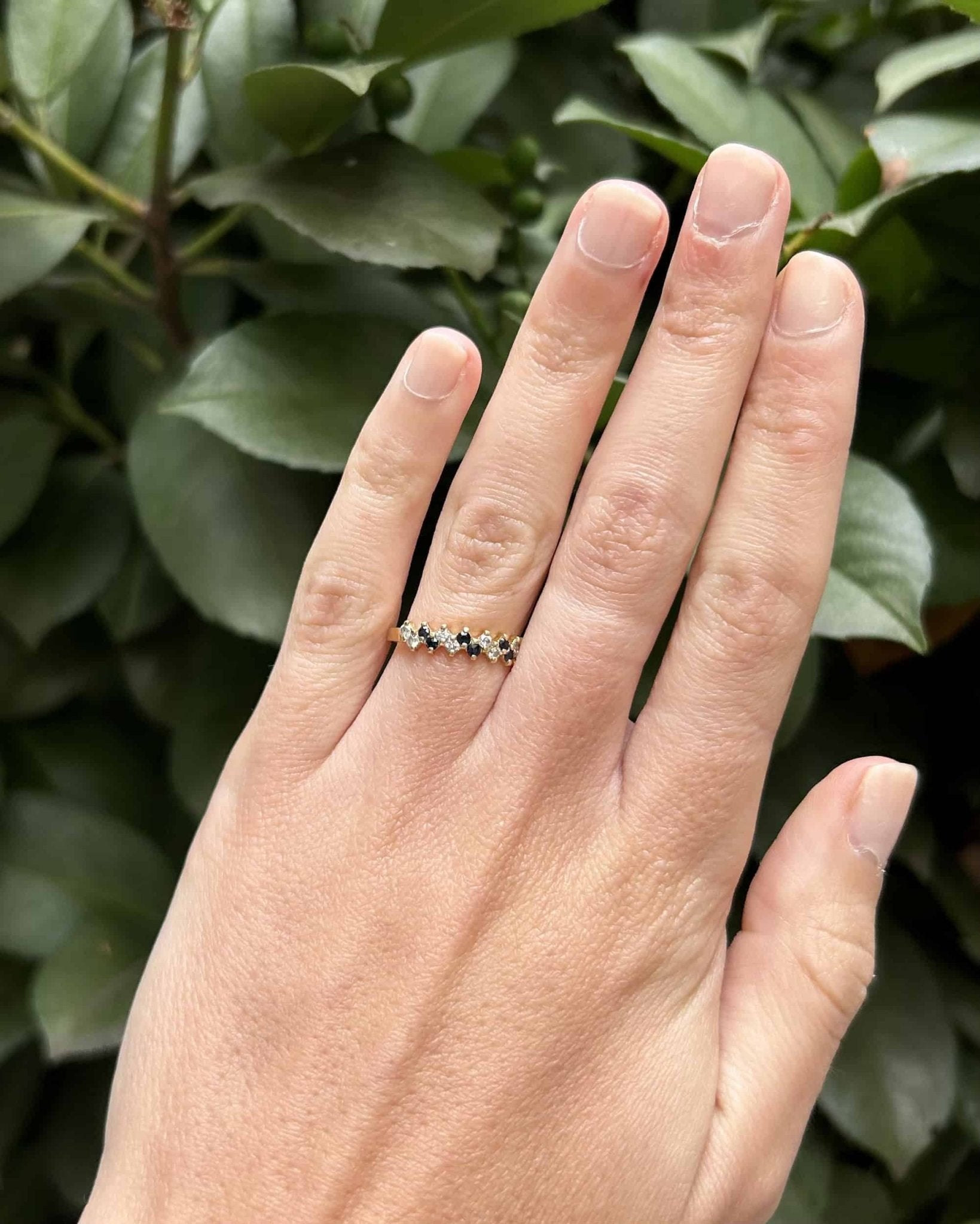 Bague Rivière Saphirs &amp; Diamants &quot;Syraé&quot; - Elliade Paris