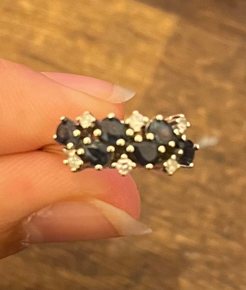 Bague riviere saphirs et diamants "Bronwyn" - Elliade Paris