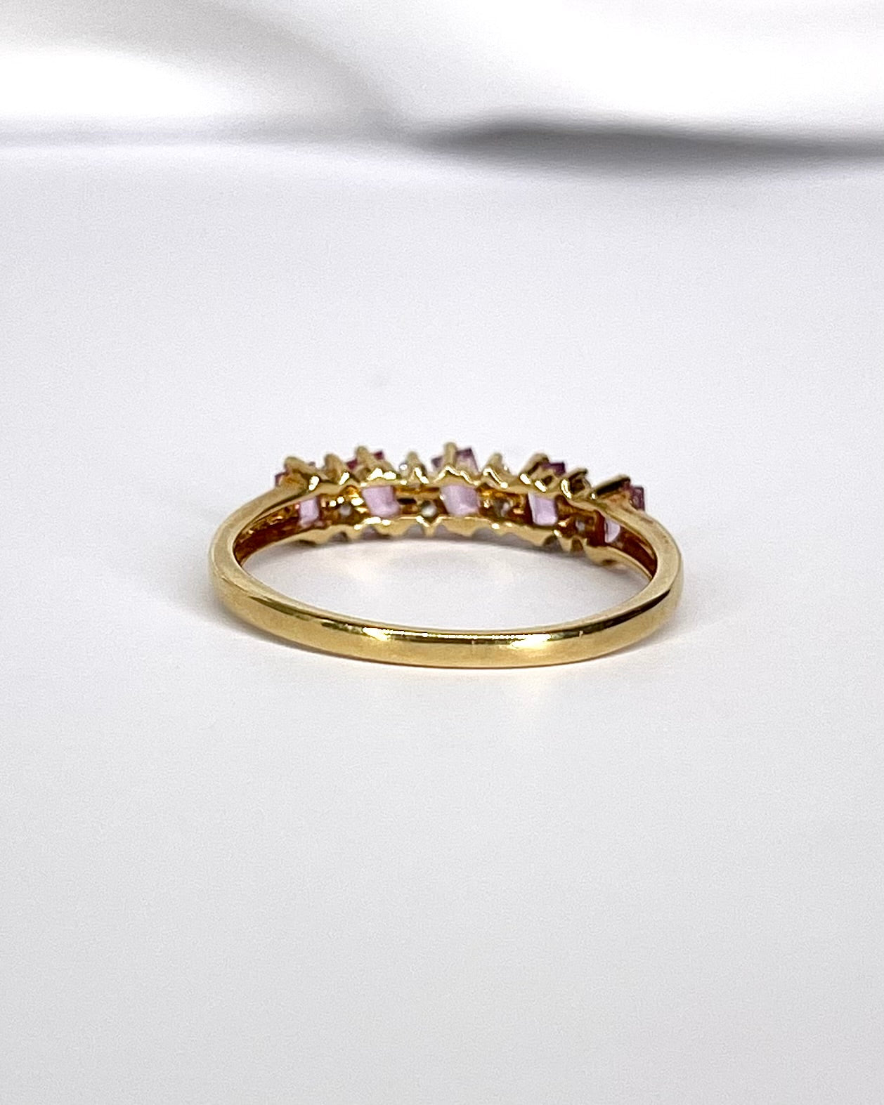 Bague Rivière Saphirs Roses &amp; Diamants "Aurélie" - Elliade Paris