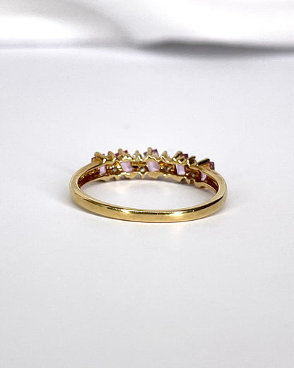 Bague Rivière Saphirs Roses &amp; Diamants "Aurélie" - Elliade Paris