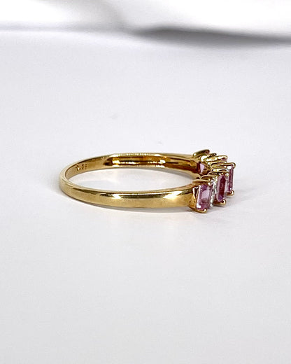 Bague Rivière Saphirs Roses &amp; Diamants "Aurélie" - Elliade Paris