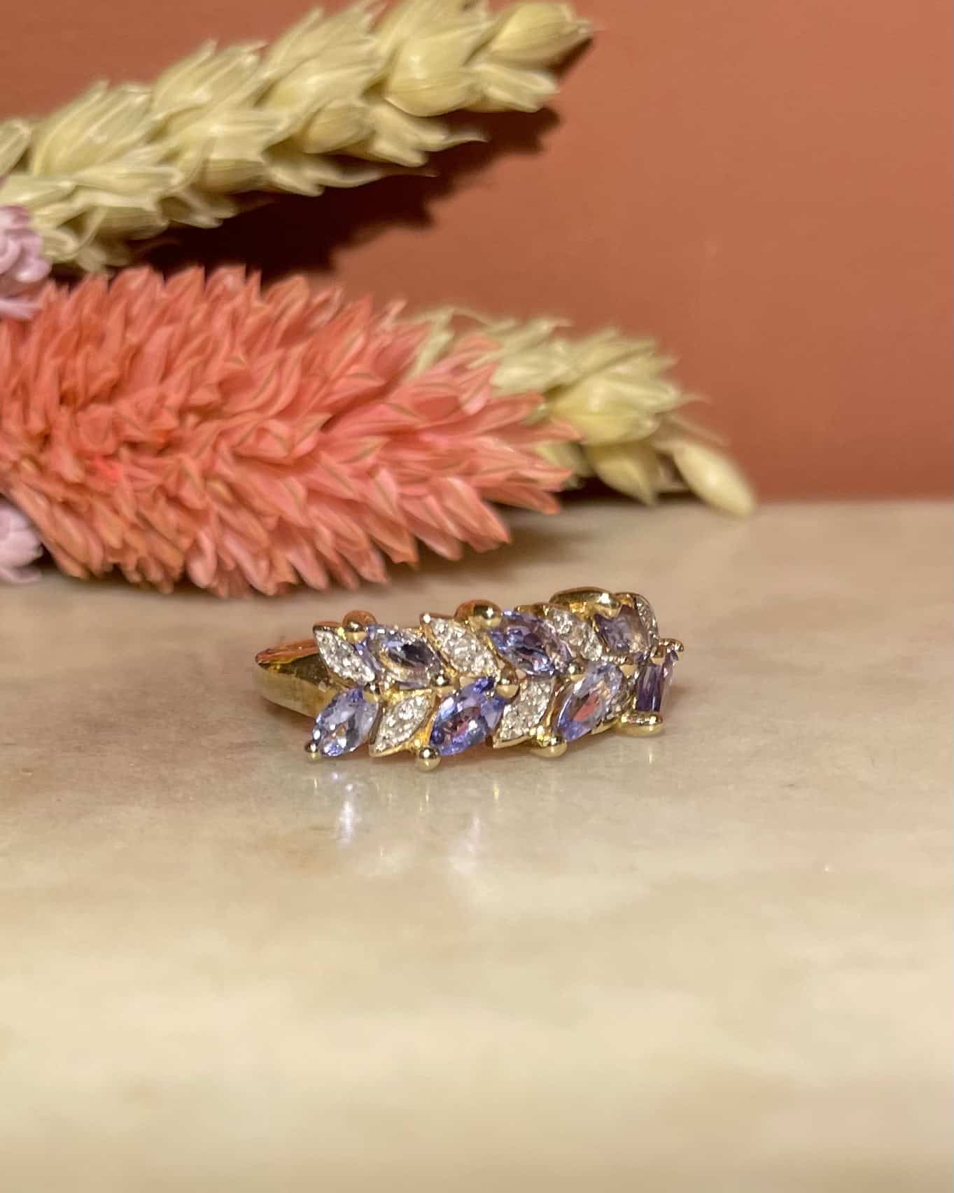 "Maëlys" Tanzanite &amp;amp; Diamond River Ring