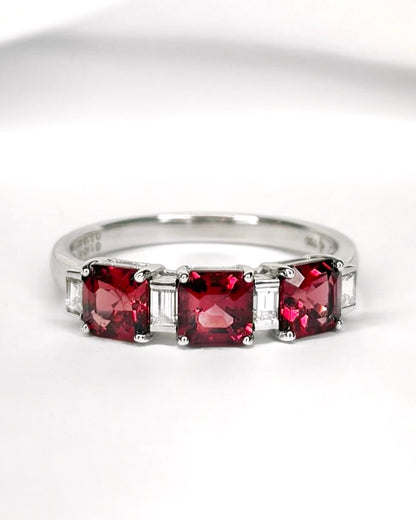 Bague Riviere Spinelles 1.44 carat &amp; Diamants "Marika" - Elliade Paris