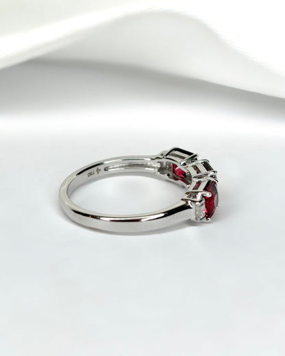 Bague Riviere Spinelles 1.44 carat &amp; Diamants "Marika" - Elliade Paris