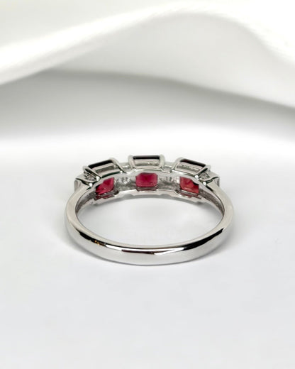 Bague Riviere Spinelles 1.44 carat &amp; Diamants "Marika" - Elliade Paris