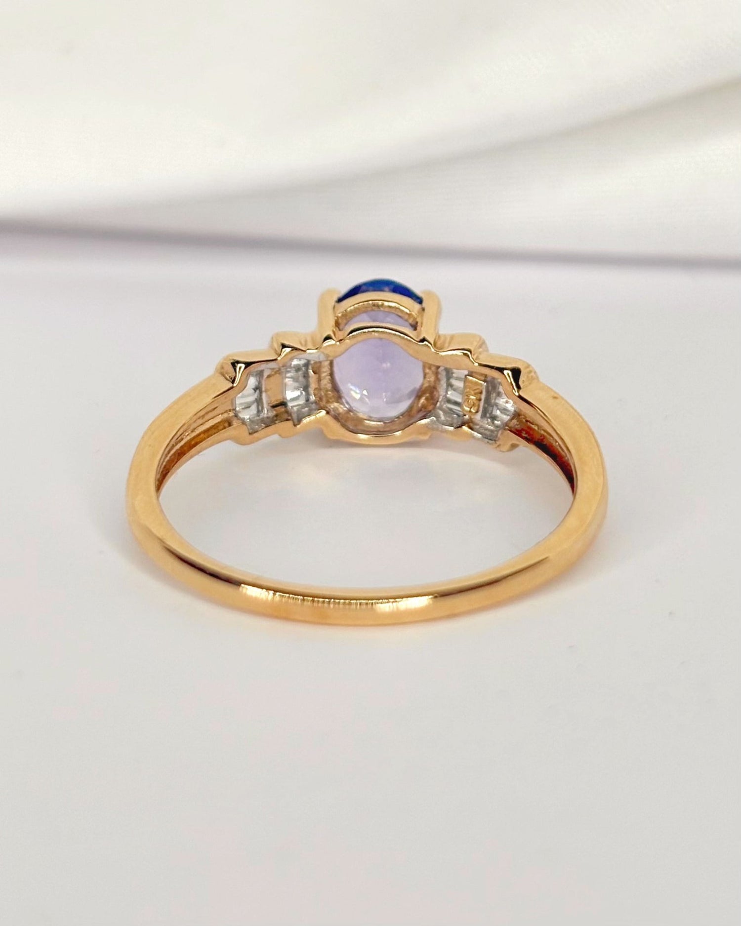 Bague Rivière Tanzanite 1.25 carat &amp; Diamants "Laura" - Elliade Paris